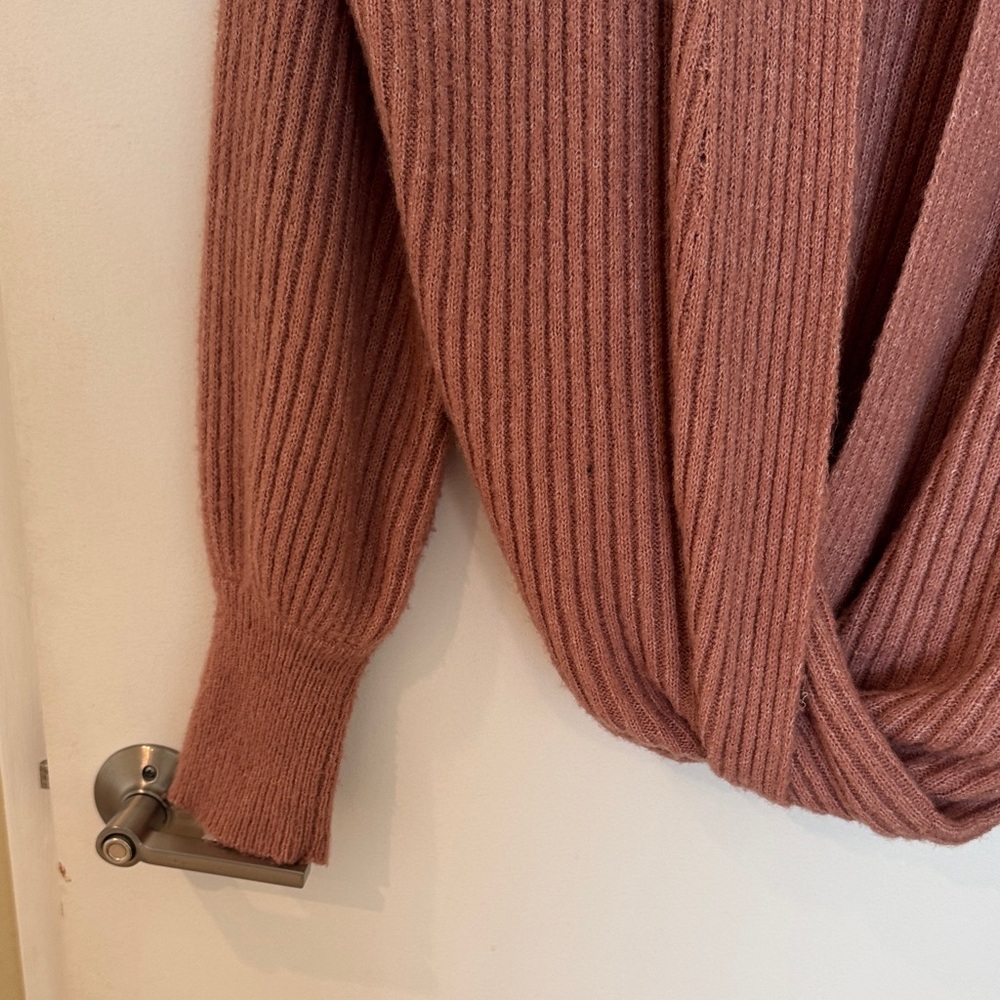 Max Studio Ribbed Knit Cardigan in Mauve - Picture 8 of 10